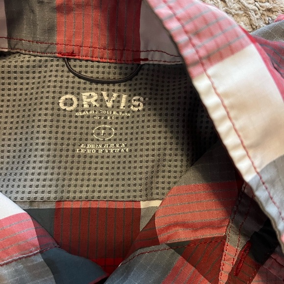 Orvis red plaid short sleeve top - Picture 2 of 2